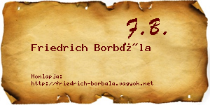 Friedrich Borbála névjegykártya